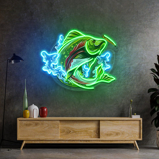 Big Wave Fishing LED Neon Sign Light Pop Art