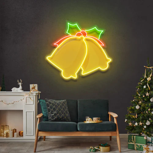 Christmas Double Bell Led Neon Sign Light