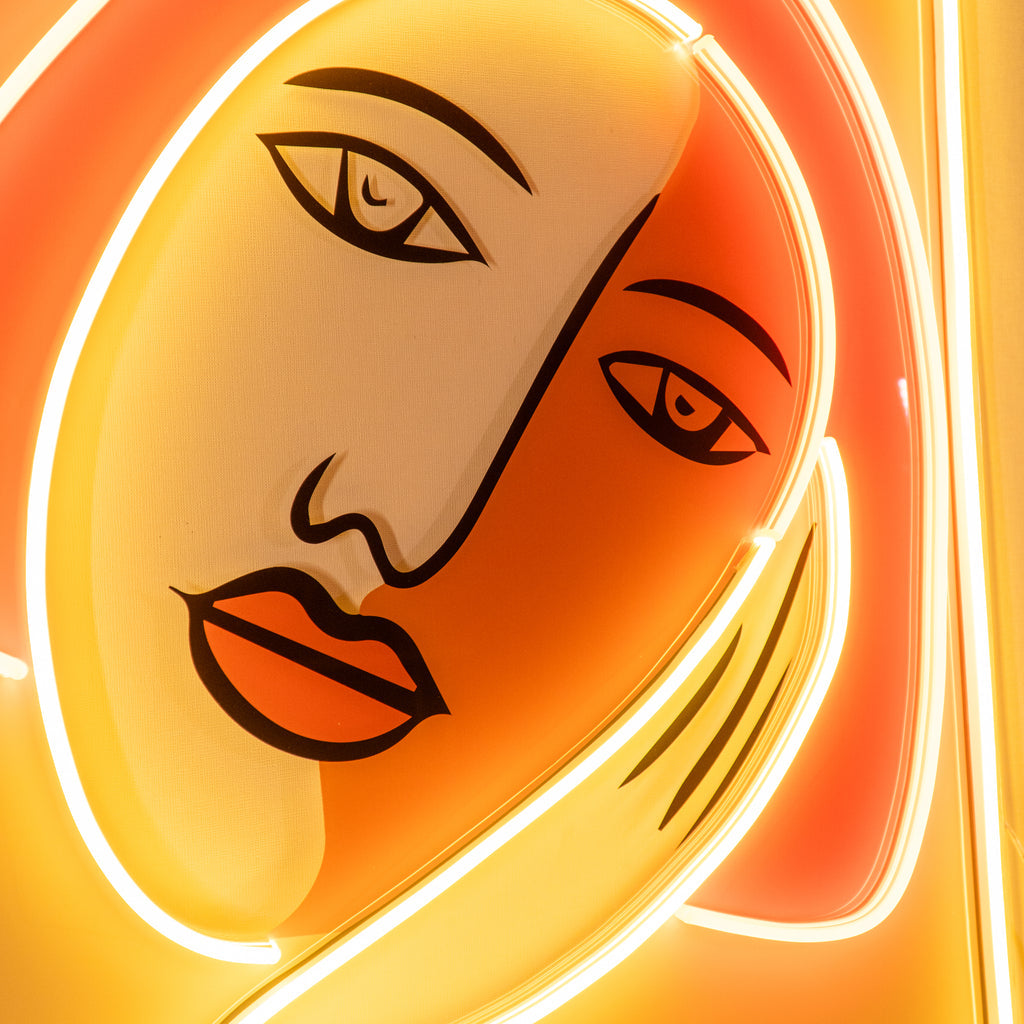 Thinking Girl Face LED Neon Sign Light