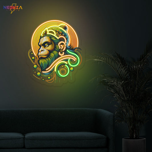 Hanuman ji neon sign artwork