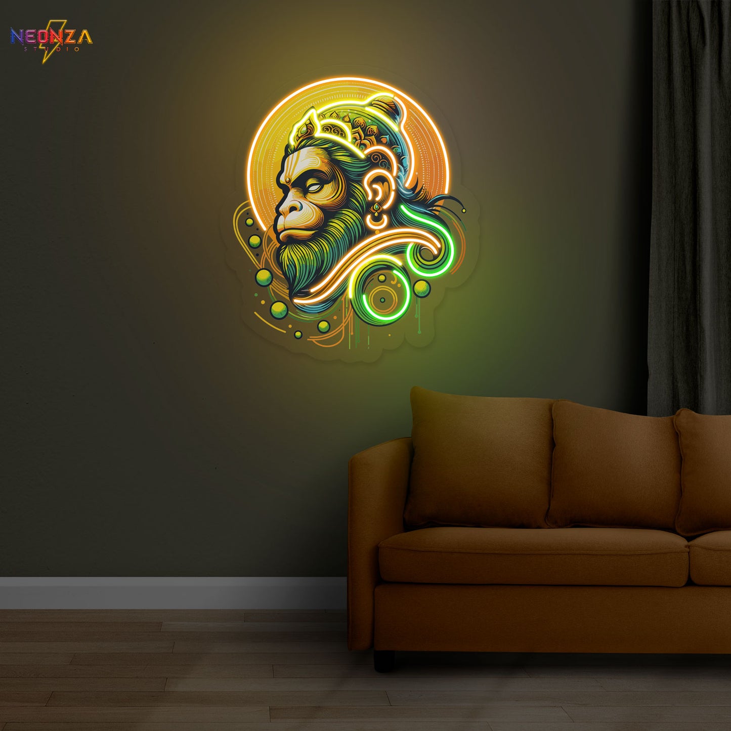 Hanuman ji neon sign artwork