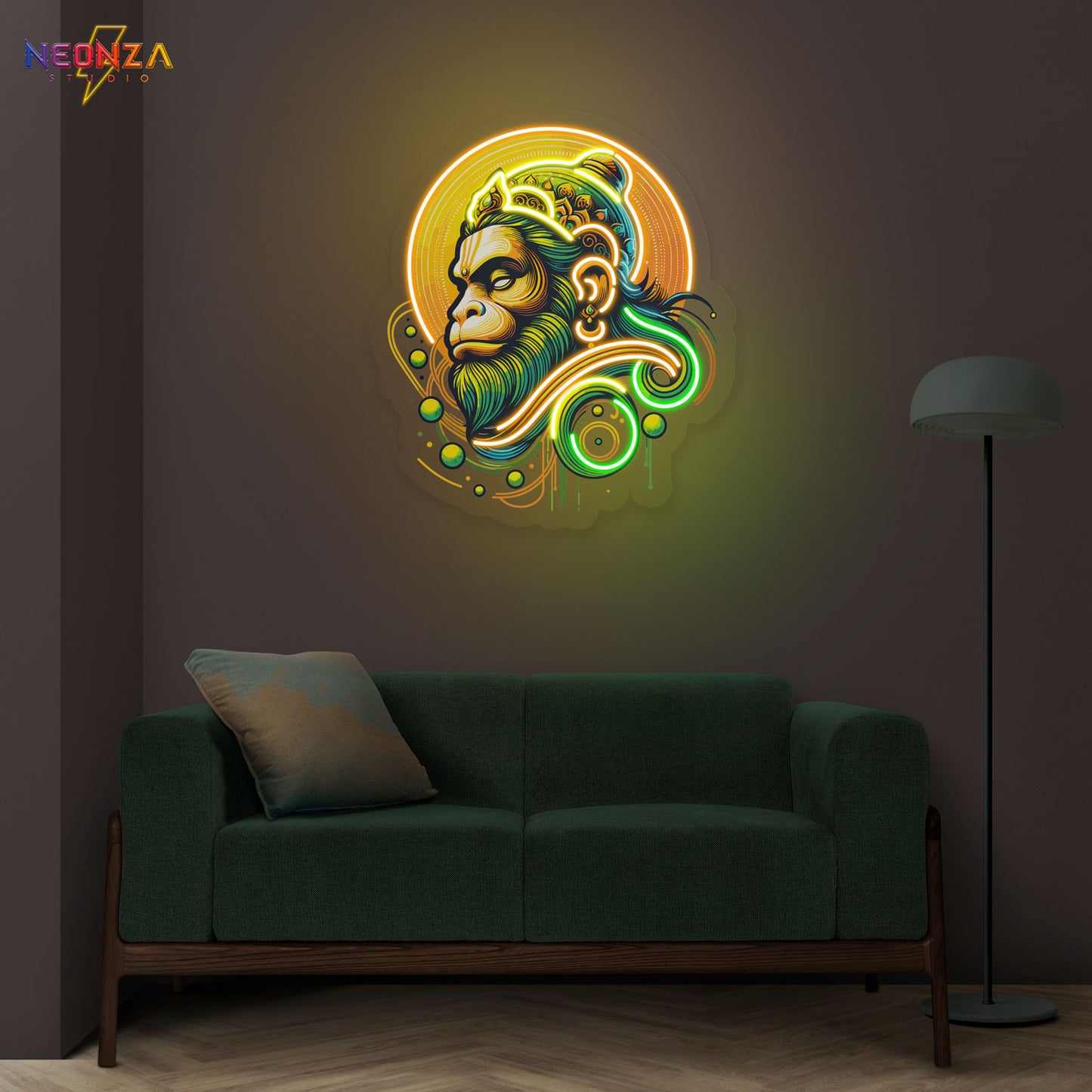 Hanuman ji neon sign artwork