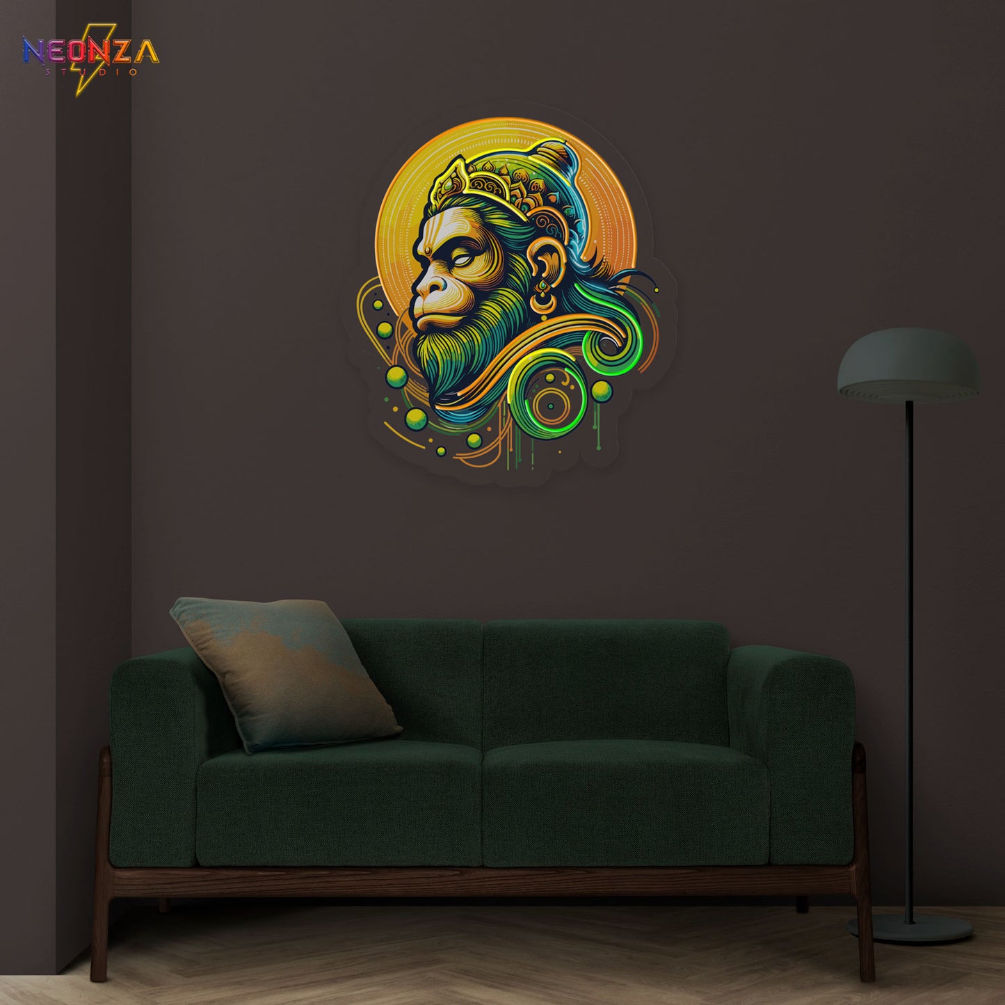 Hanuman ji neon sign artwork