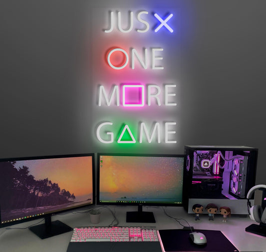 Just One More Game Neon Sign by Neonzastudio