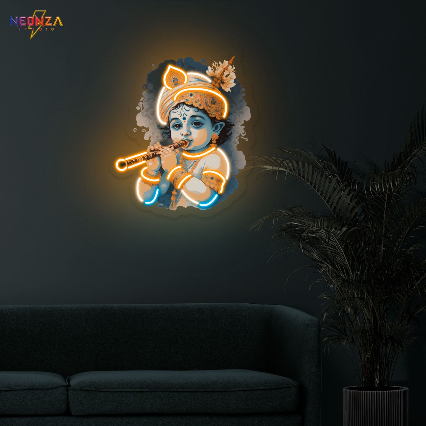 Little Krishna neon sign artwork