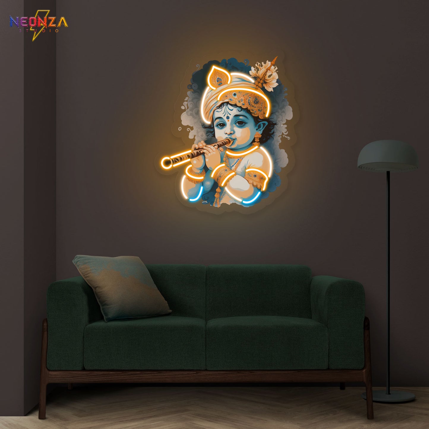 Little Krishna neon sign artwork