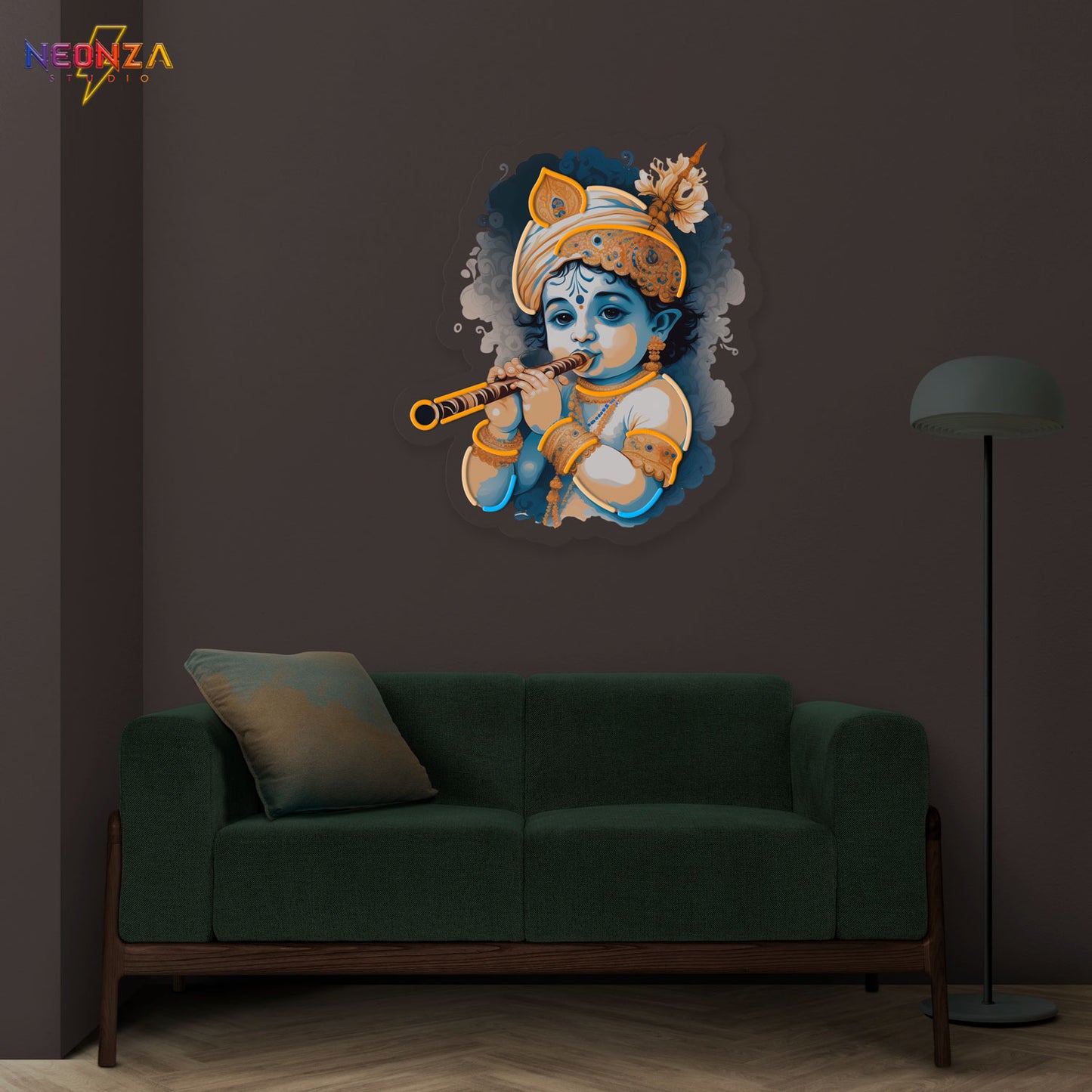 Little Krishna neon sign artwork