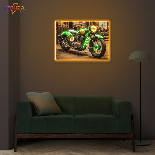 Royal Enfield Motorcycle Vintage Neon Sign Artwork