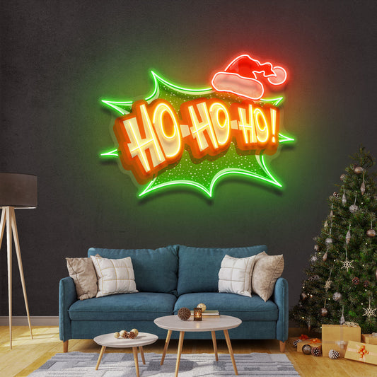 Santa Laughing Art Work Led Neon Sign Light