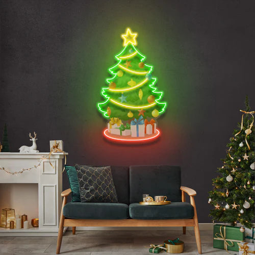 Traditional Christmas Tree Art Work Led Neon Sign Light