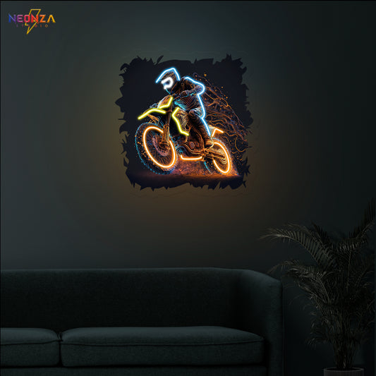 Motorcycle Racing NeonSign Artwork