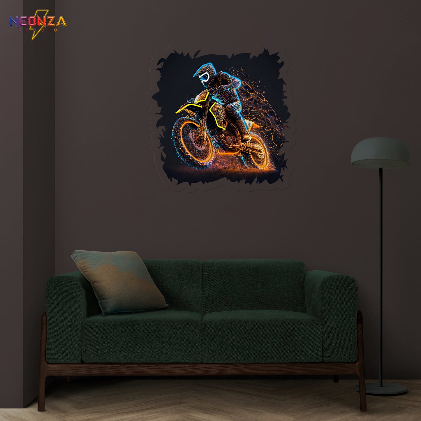 Motorcycle Racing NeonSign Artwork