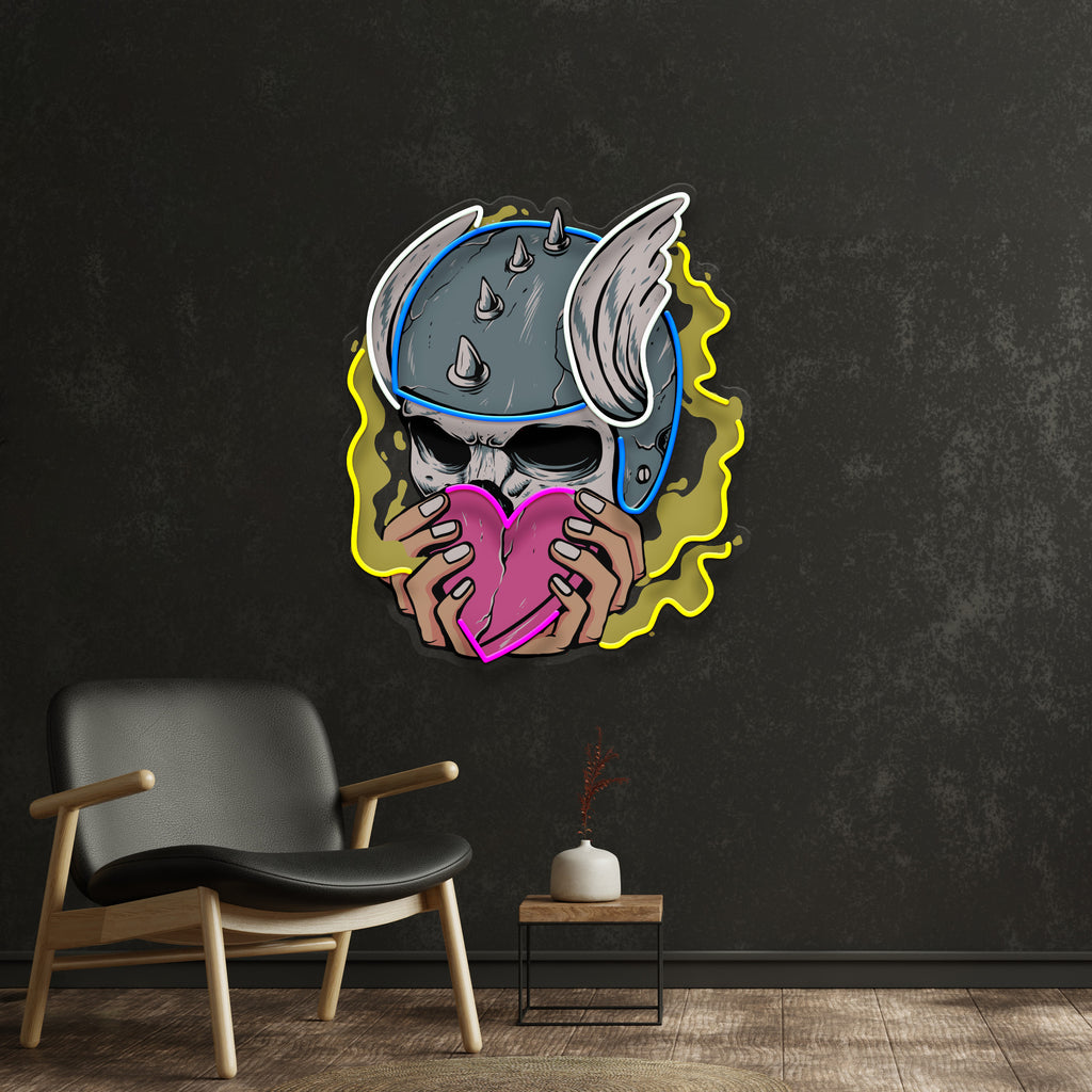 Amor Head Skull LED Neon Sign Light Pop Art
