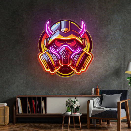 Gas Mask Esport LED Neon Sign Light Pop Art