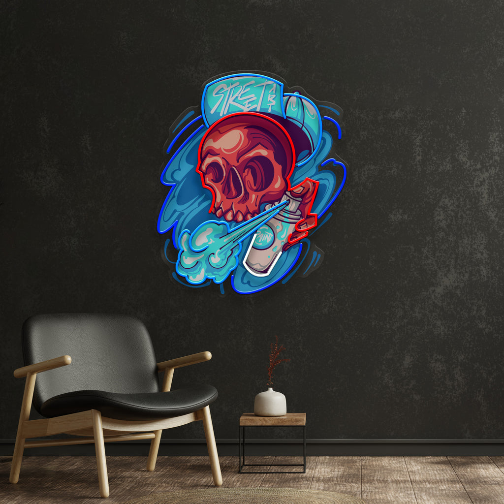 Graffiti Skull LED Neon Sign Light Pop Art