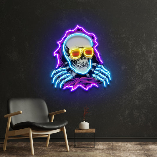 Skull Hole LED Neon Sign Light Pop Art