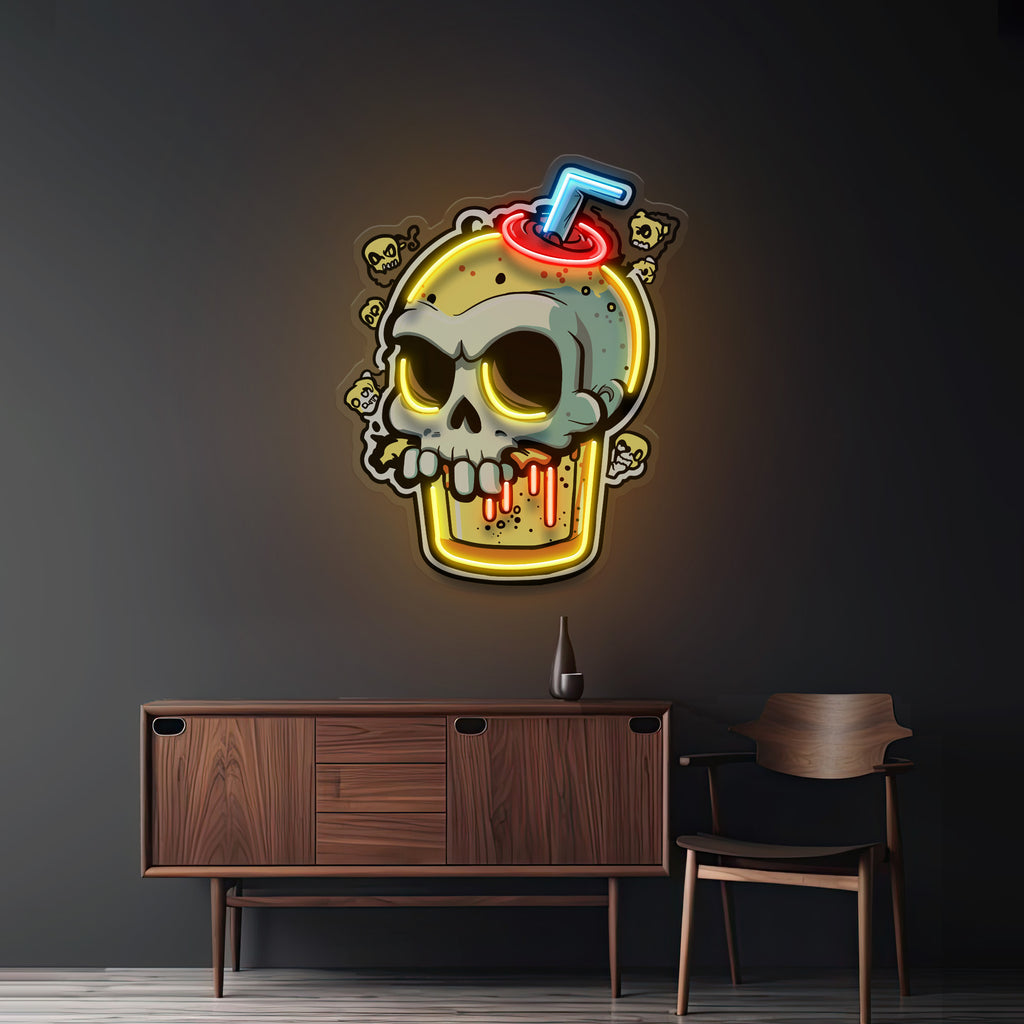 Smoothies Skull LED Neon Sign Light Pop Art
