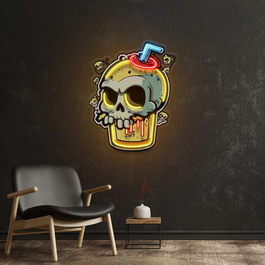 Smoothies Skull LED Neon Sign Light Pop Art