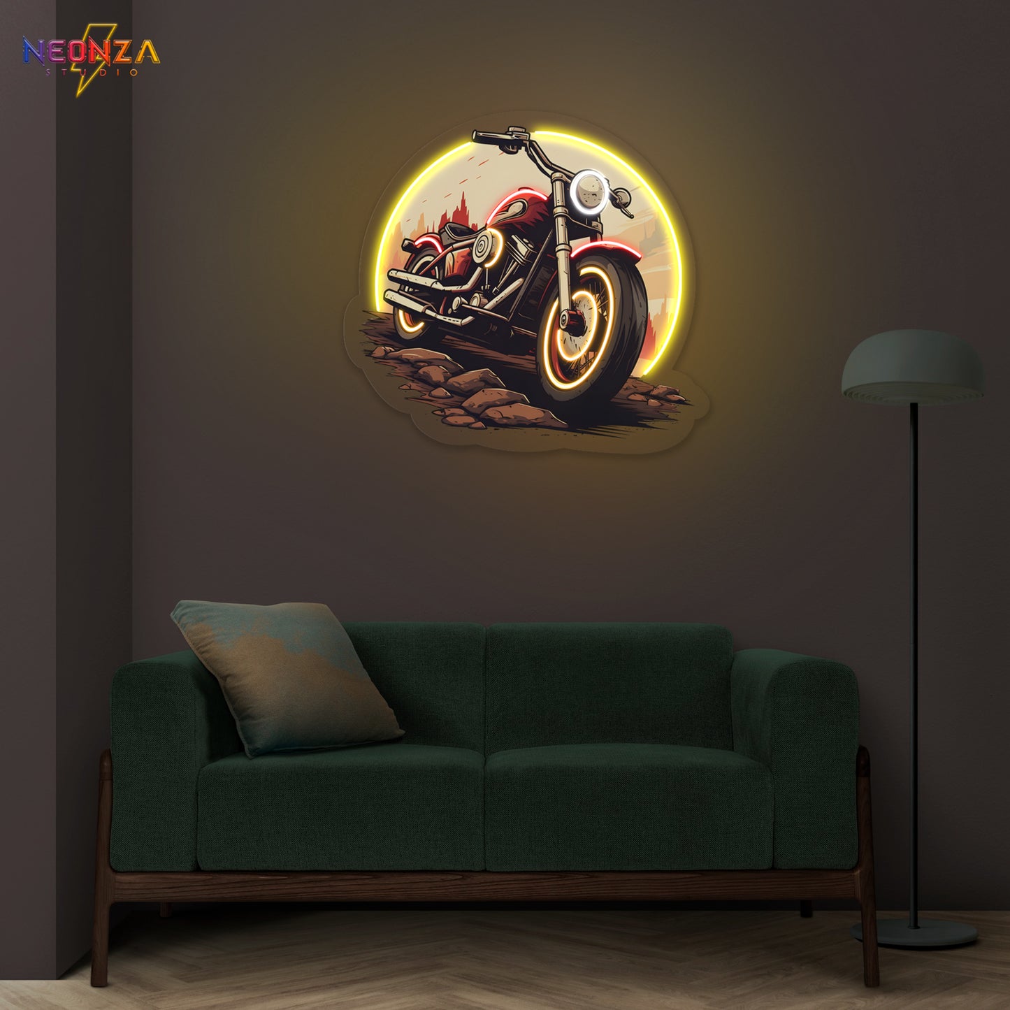 Vintage Motorcycle Neon sign Artwork
