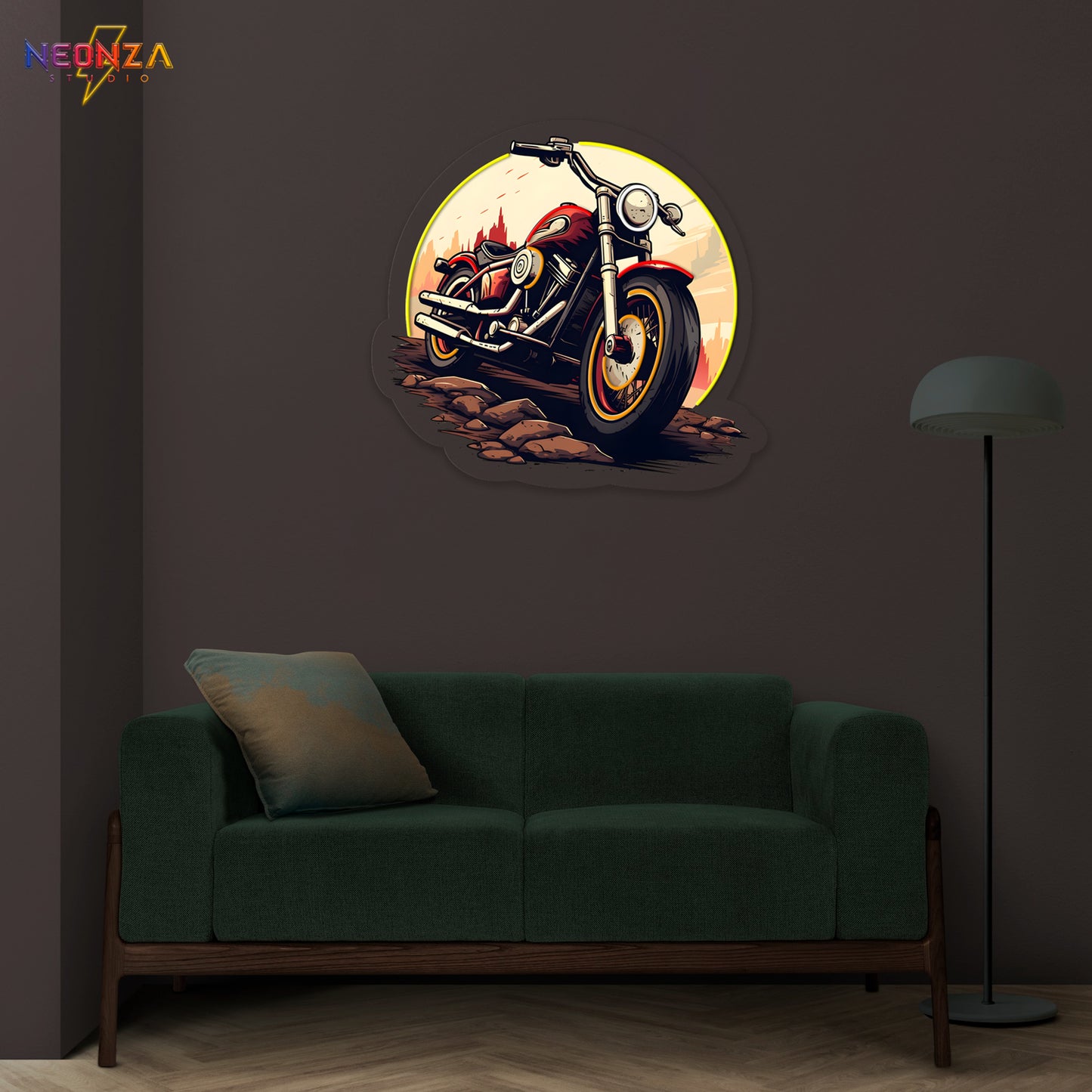 Vintage Motorcycle Neon sign Artwork