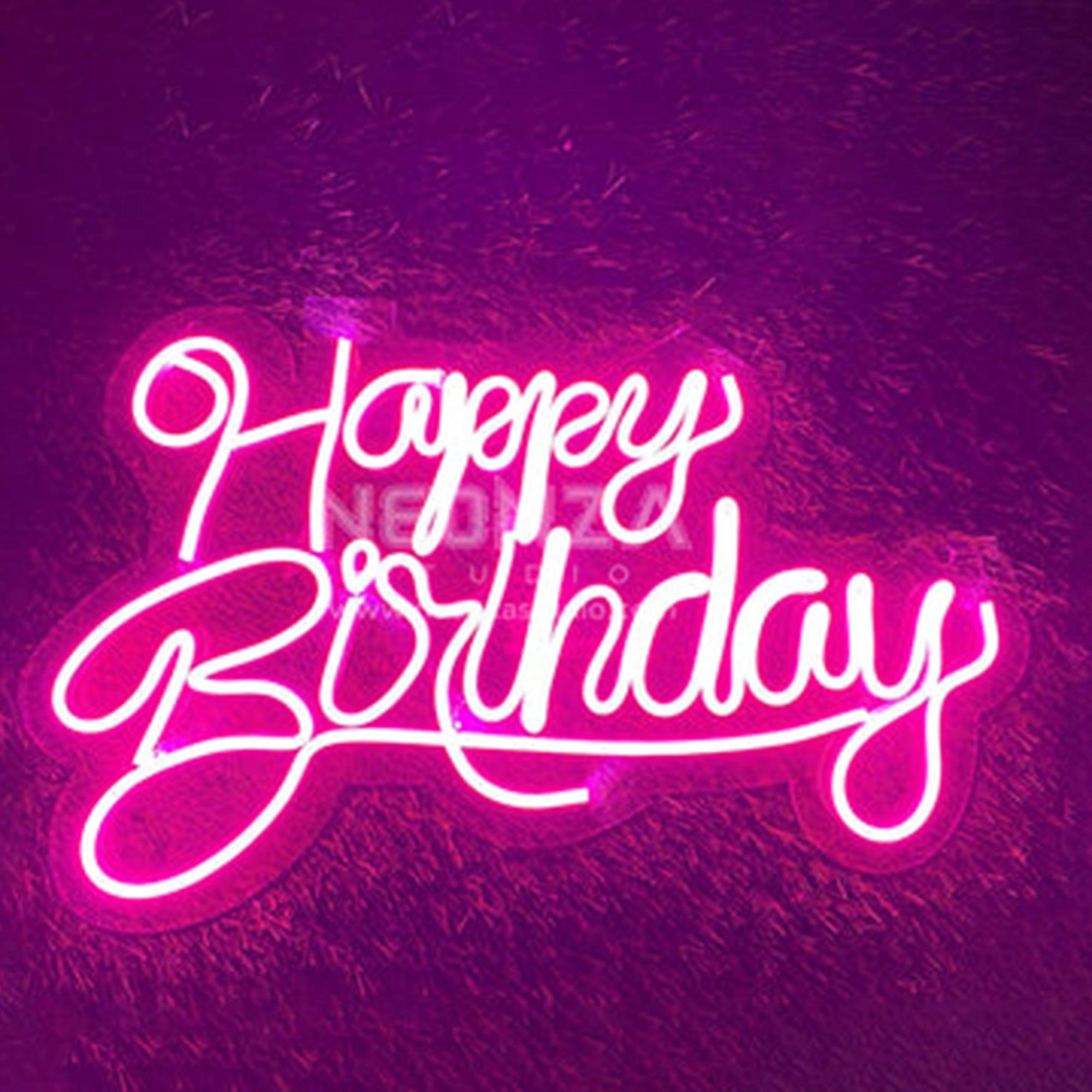 Buy Happy Birthday Led Neon Sign Board Pink Glow Color at Lowest Price in  India