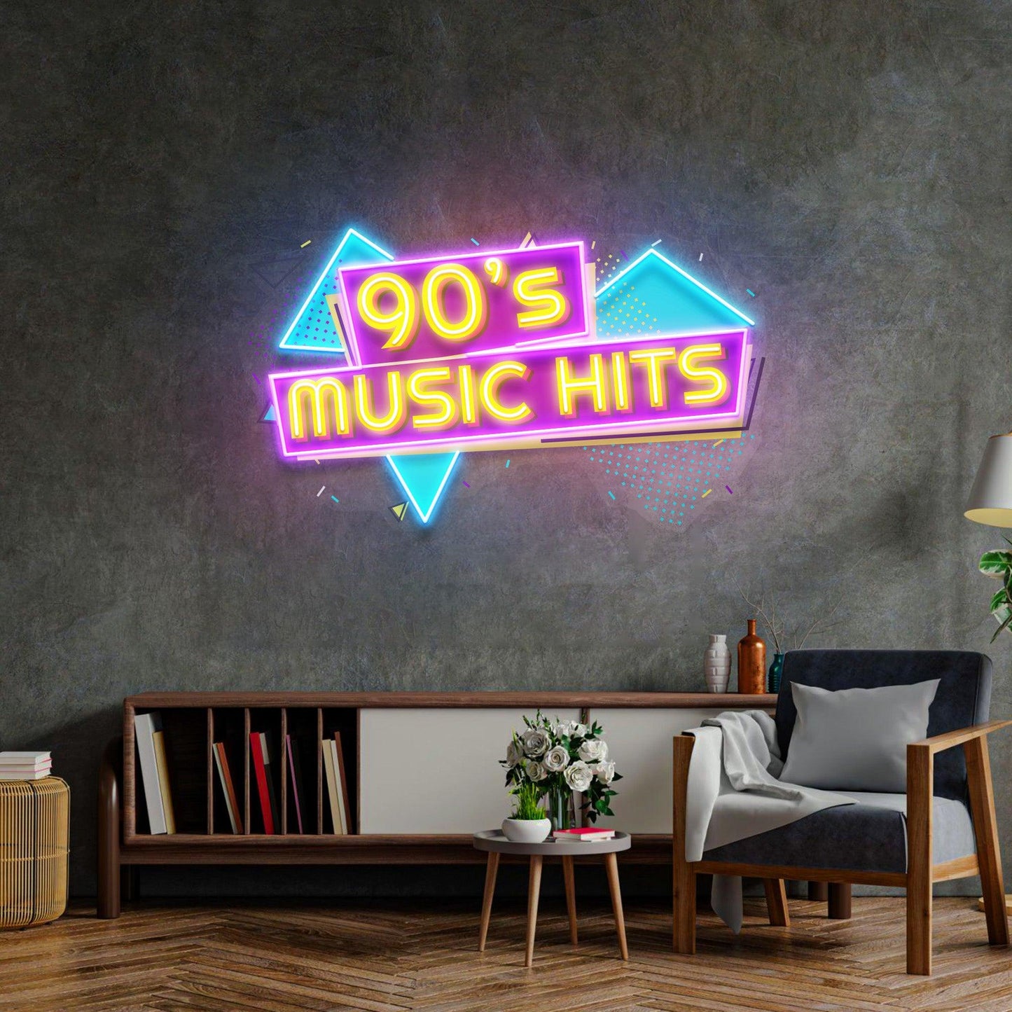 90s Music Hits Led Neon Acrylic Artwork - Neonzastudio