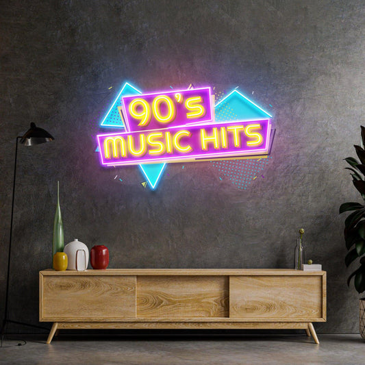 90s Music Hits Led Neon Acrylic Artwork - Neonzastudio