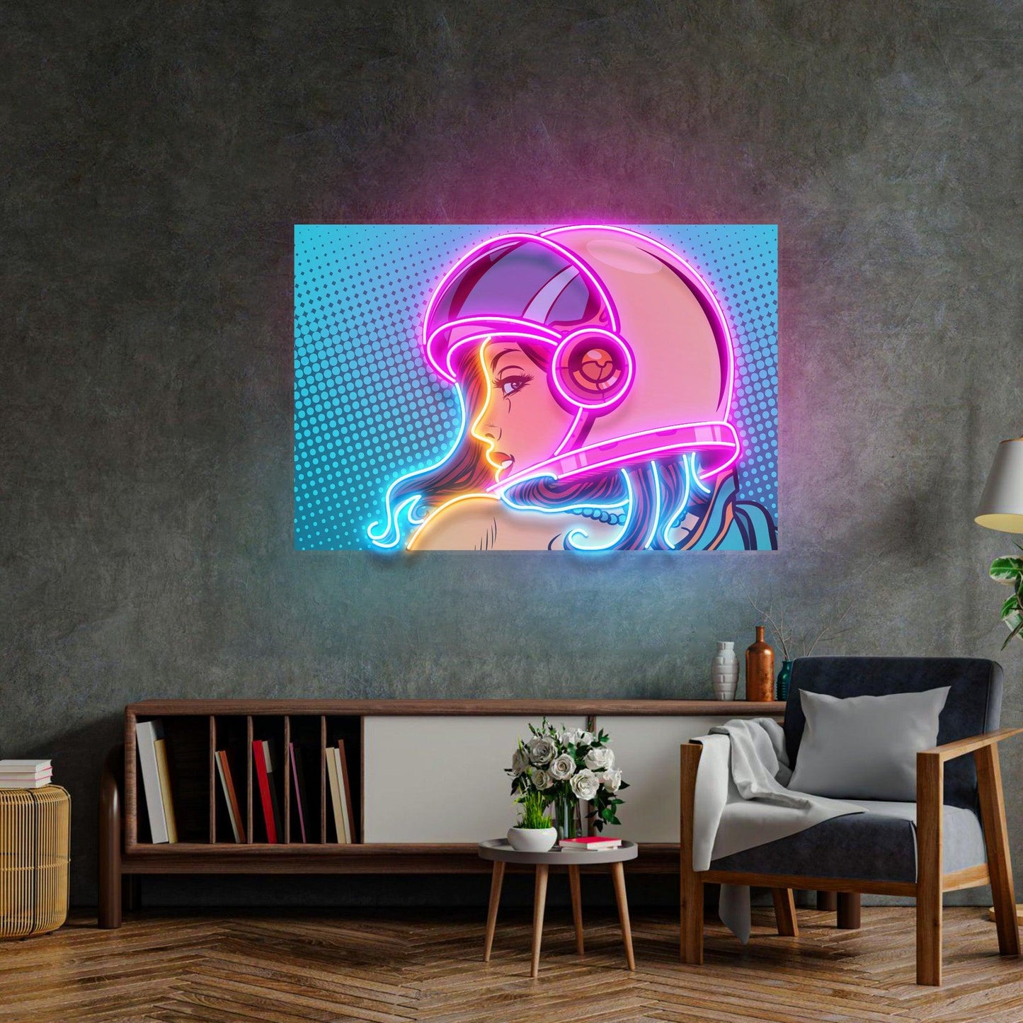 Astronaut Girl Led Neon Acrylic Artwork - Neonzastudio