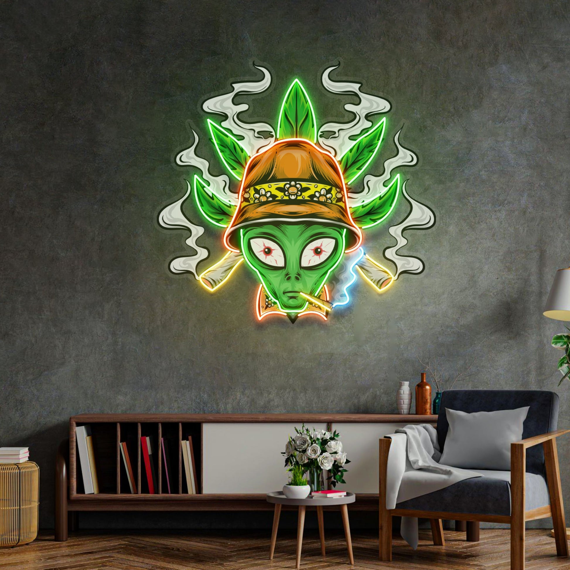 Addict Alien LED Neon Sign Light Pop Art - Neonzastudio