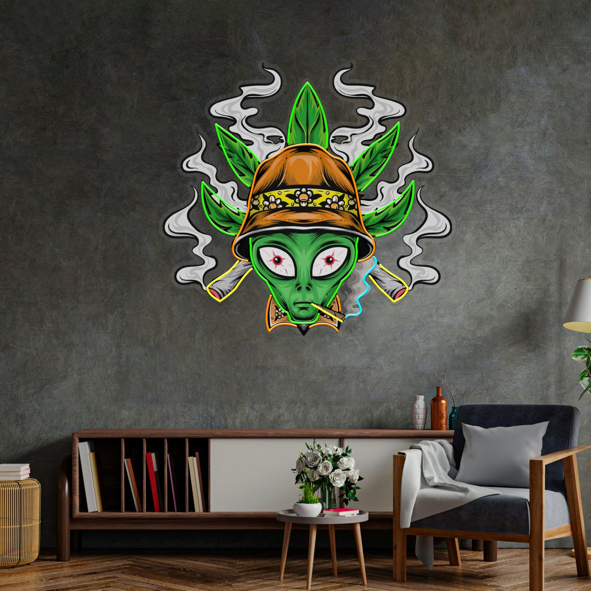 Addict Alien LED Neon Sign Light Pop Art - Neonzastudio