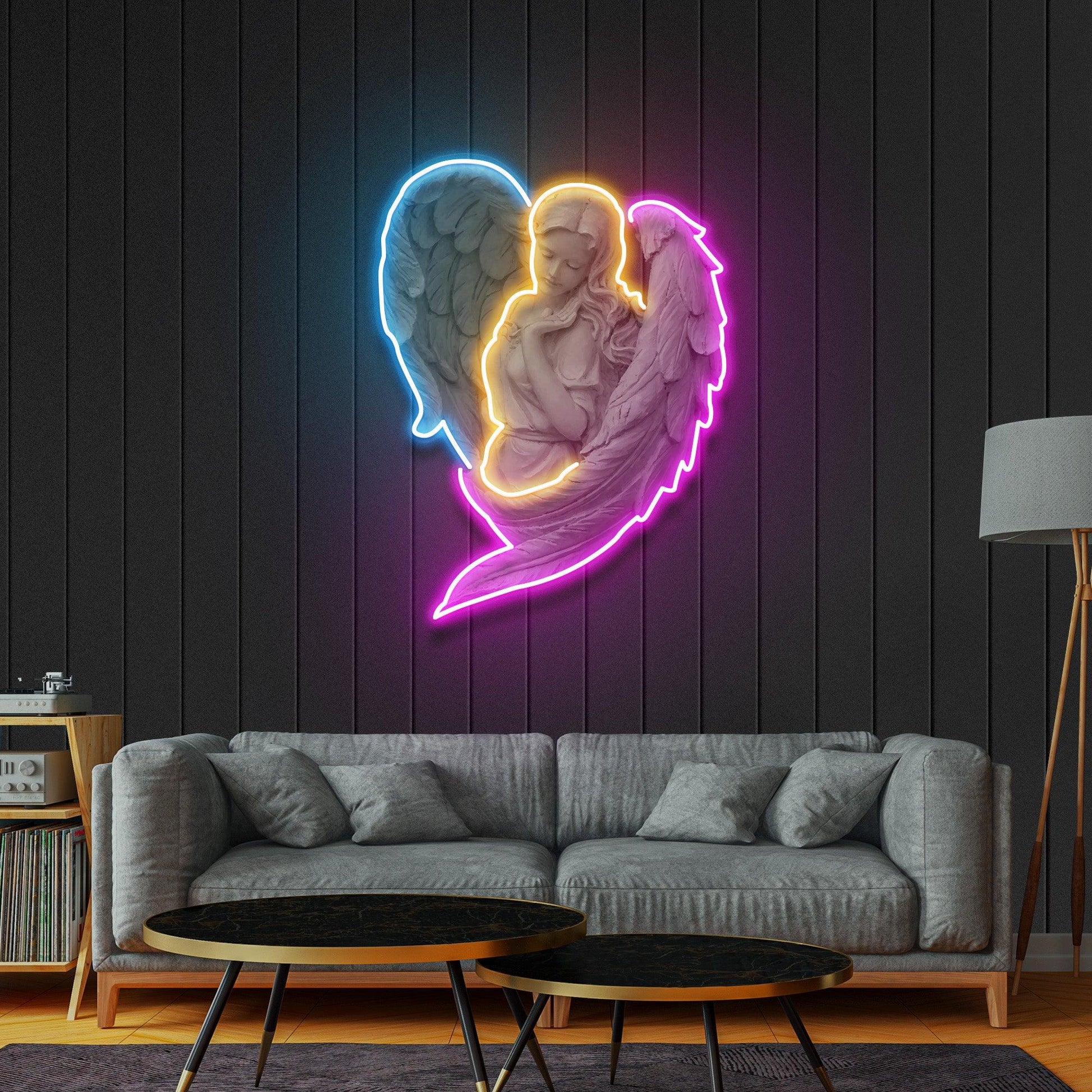 Angel Led Neon Acrylic Artwork - Neonzastudio