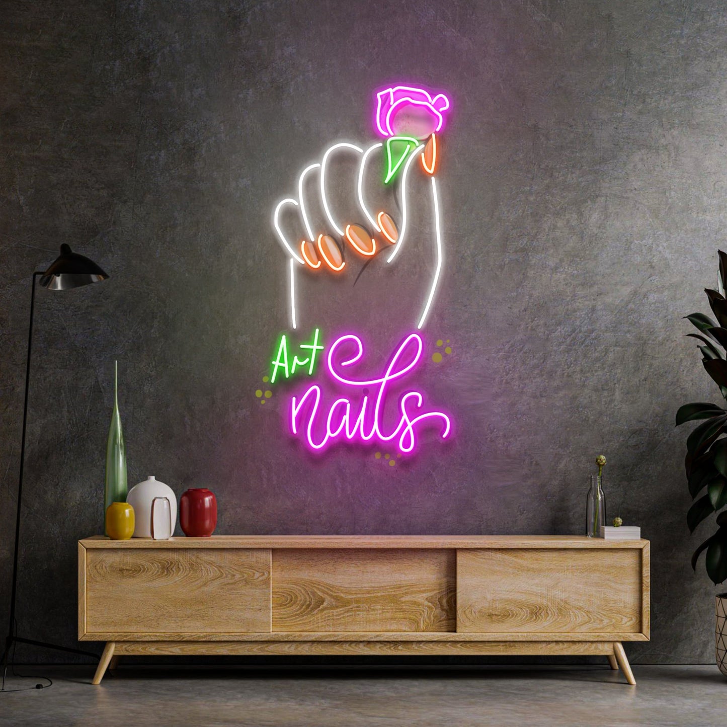 Art Nail LED Neon Sign Light Pop Art - Neonzastudio
