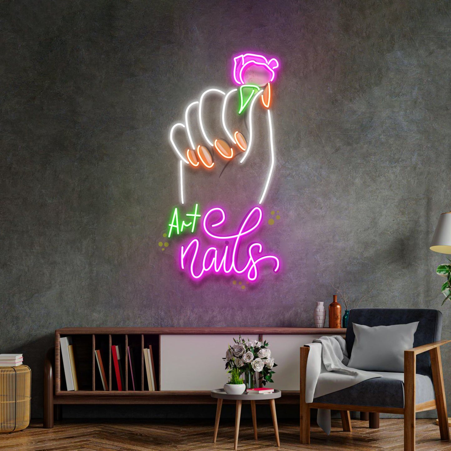 Art Nail LED Neon Sign Light Pop Art - Neonzastudio