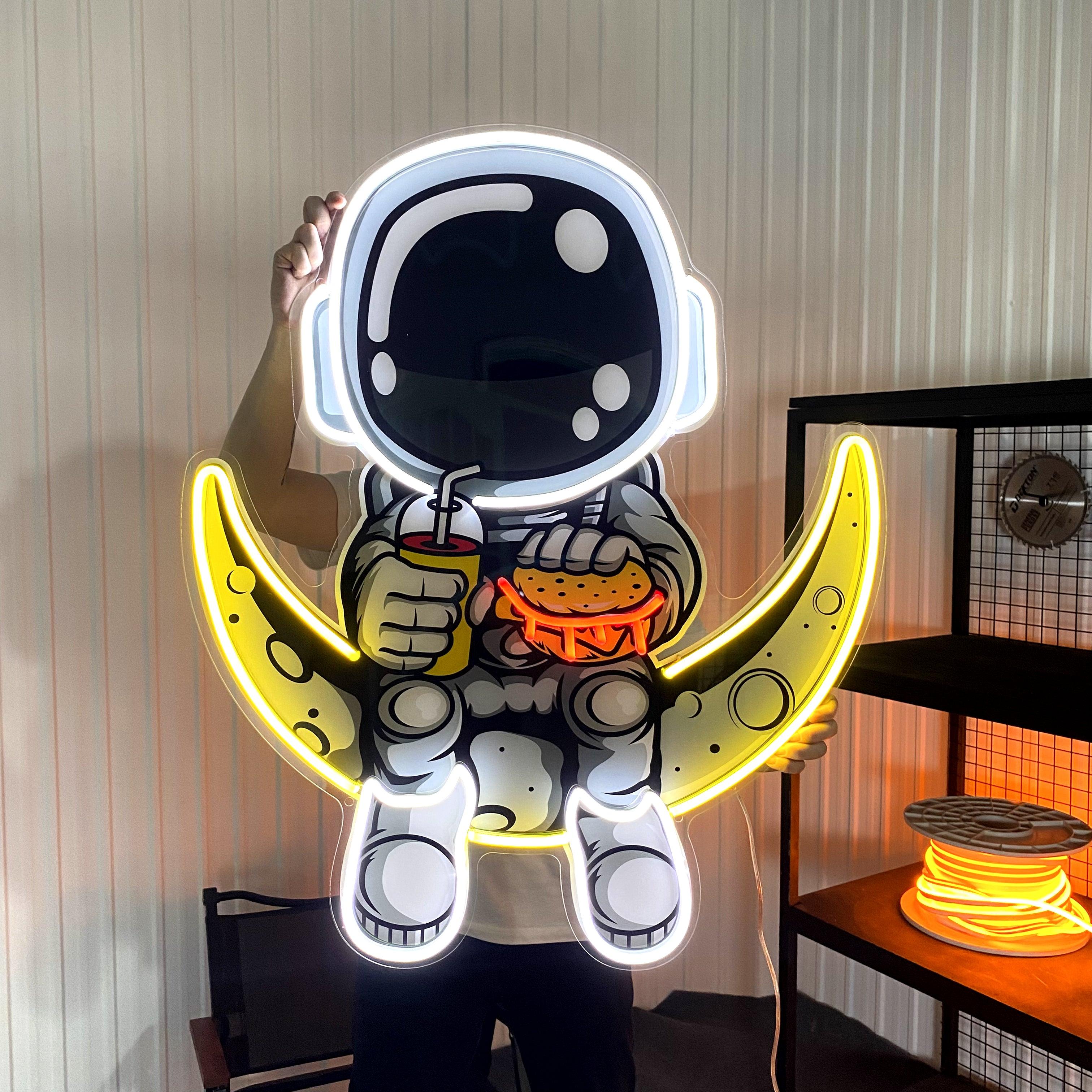 Astronaut Carrying Tacos Led Neon Acrylic Artwork – acrylicsheetsindia