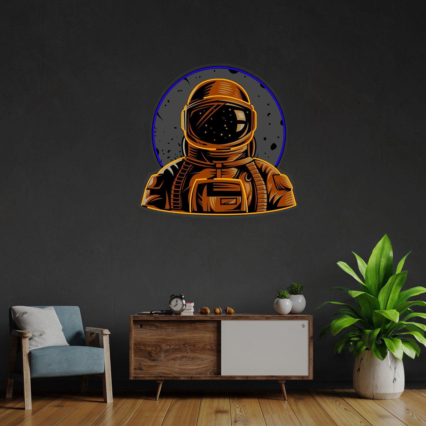 Astronaut Emblem Led Neon Acrylic Artwork - Neonzastudio