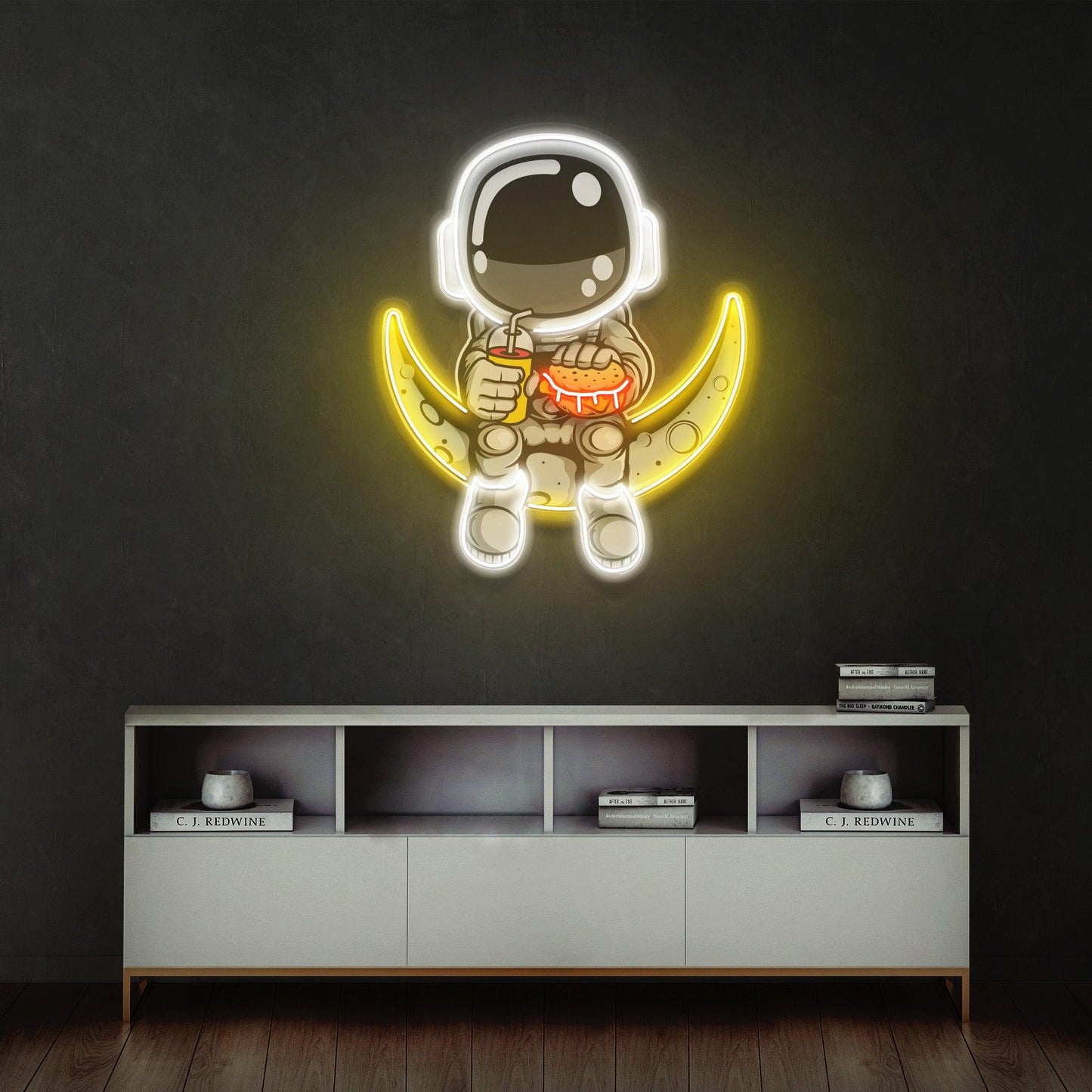 Astronaut Hamburger Led Neon Acrylic Artwork - Neonzastudio