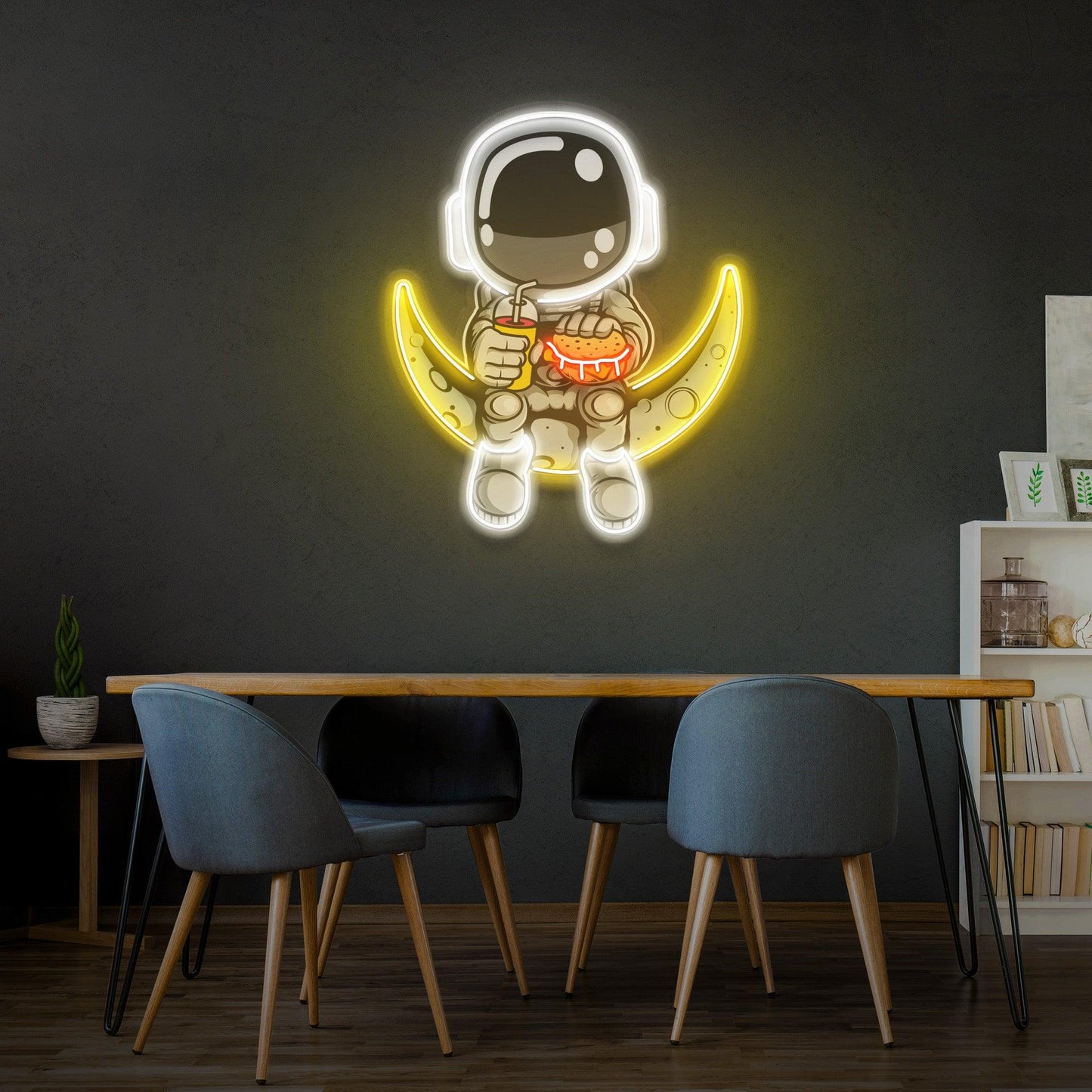 Astronaut Hamburger Led Neon Acrylic Artwork - Neonzastudio