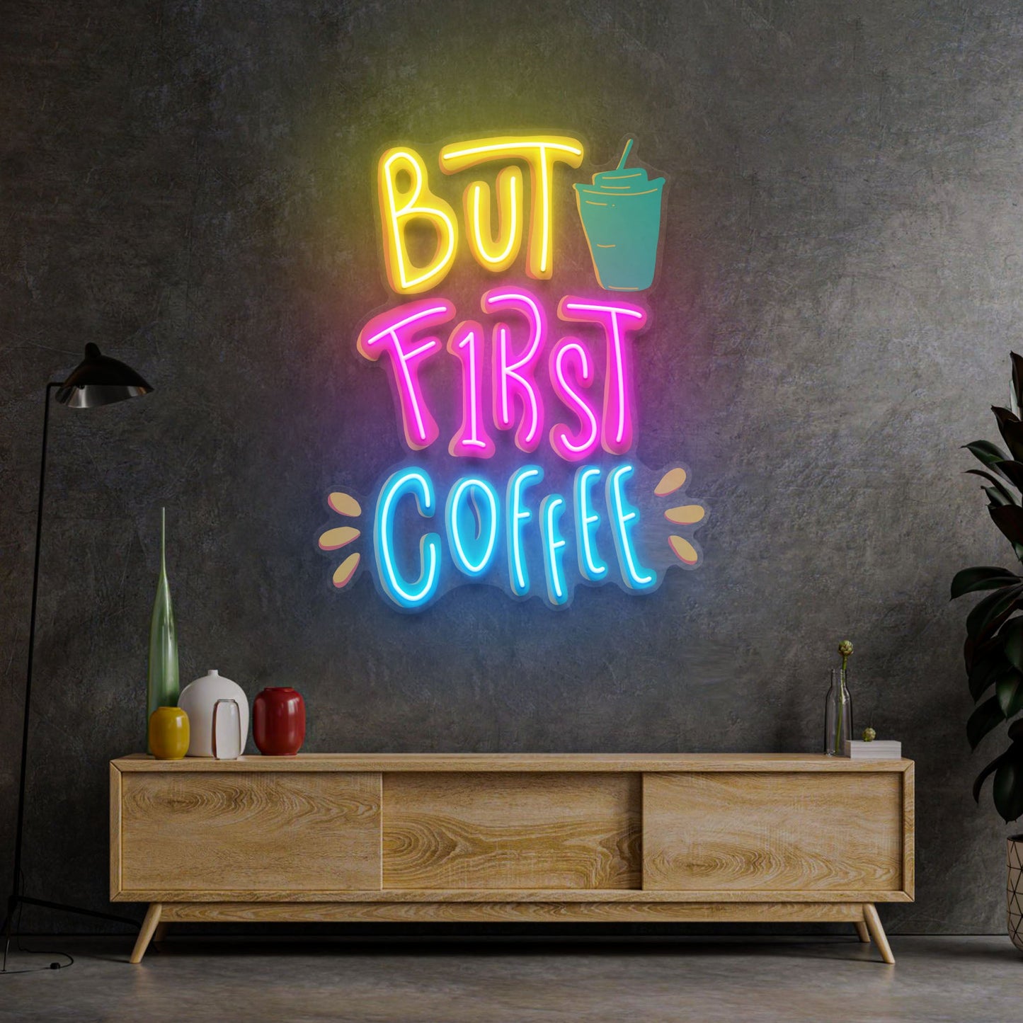 But First Coffee LED Neon Sign Light Pop Art - Neonzastudio