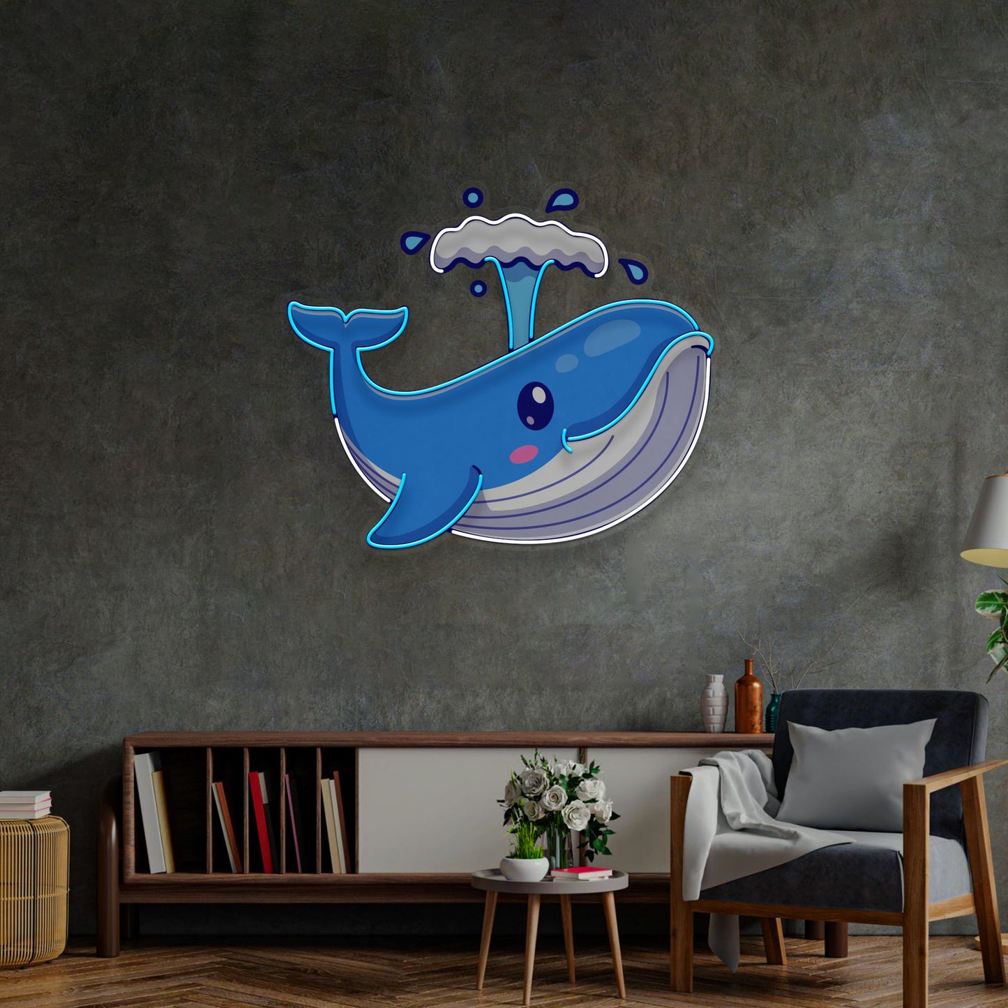 Baby Whale Spout LED Neon Sign Light Pop Art - Neonzastudio