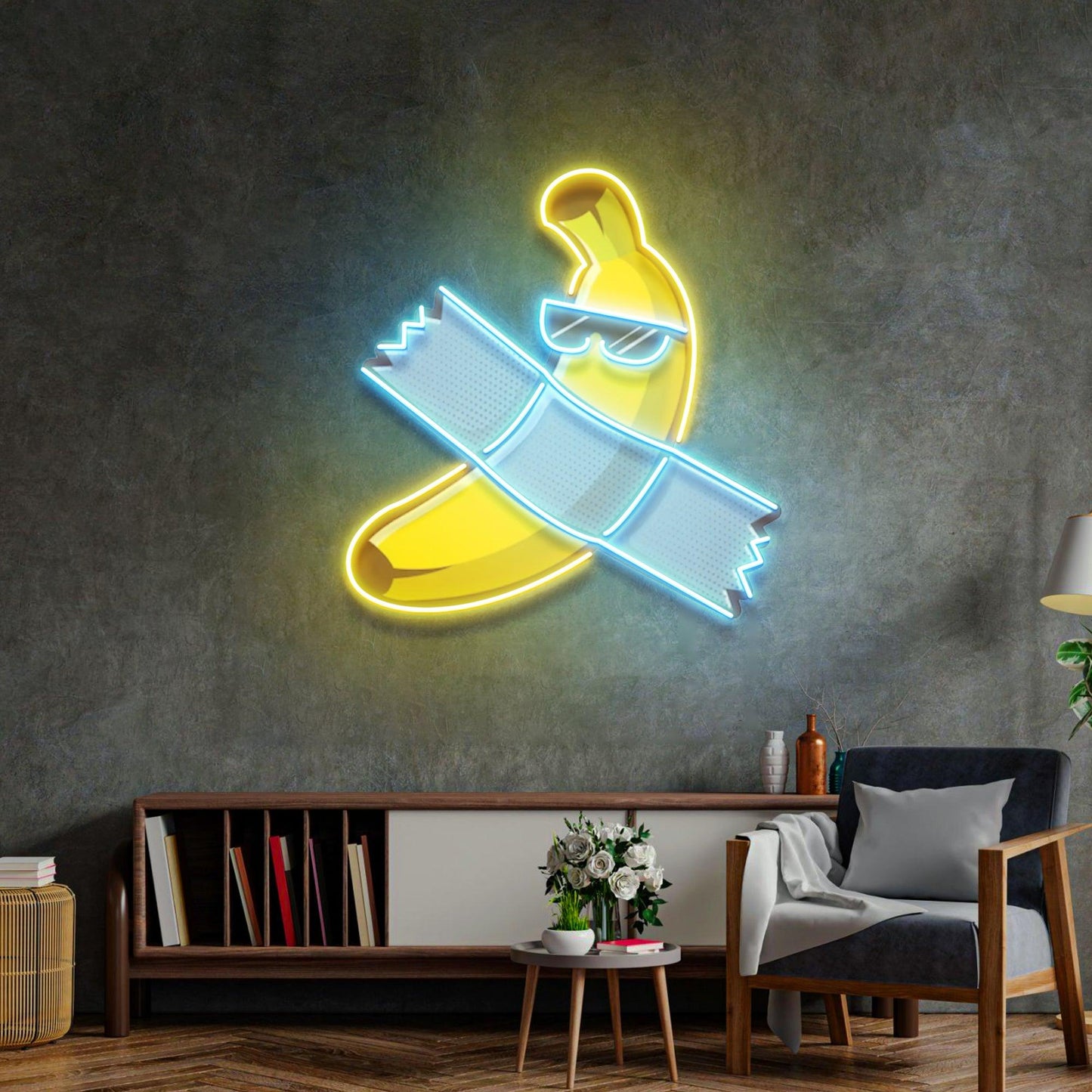 Banana Chilling Led Neon Acrylic Artwork - Neonzastudio