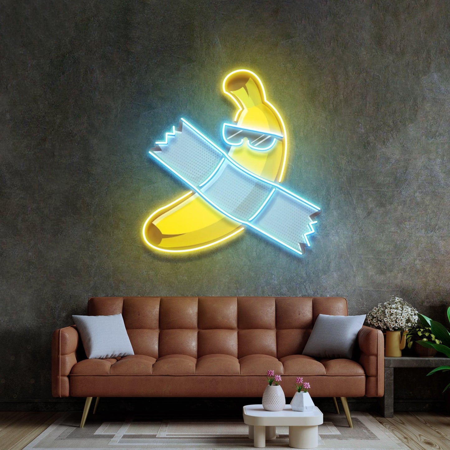 Banana Chilling Led Neon Acrylic Artwork - Neonzastudio