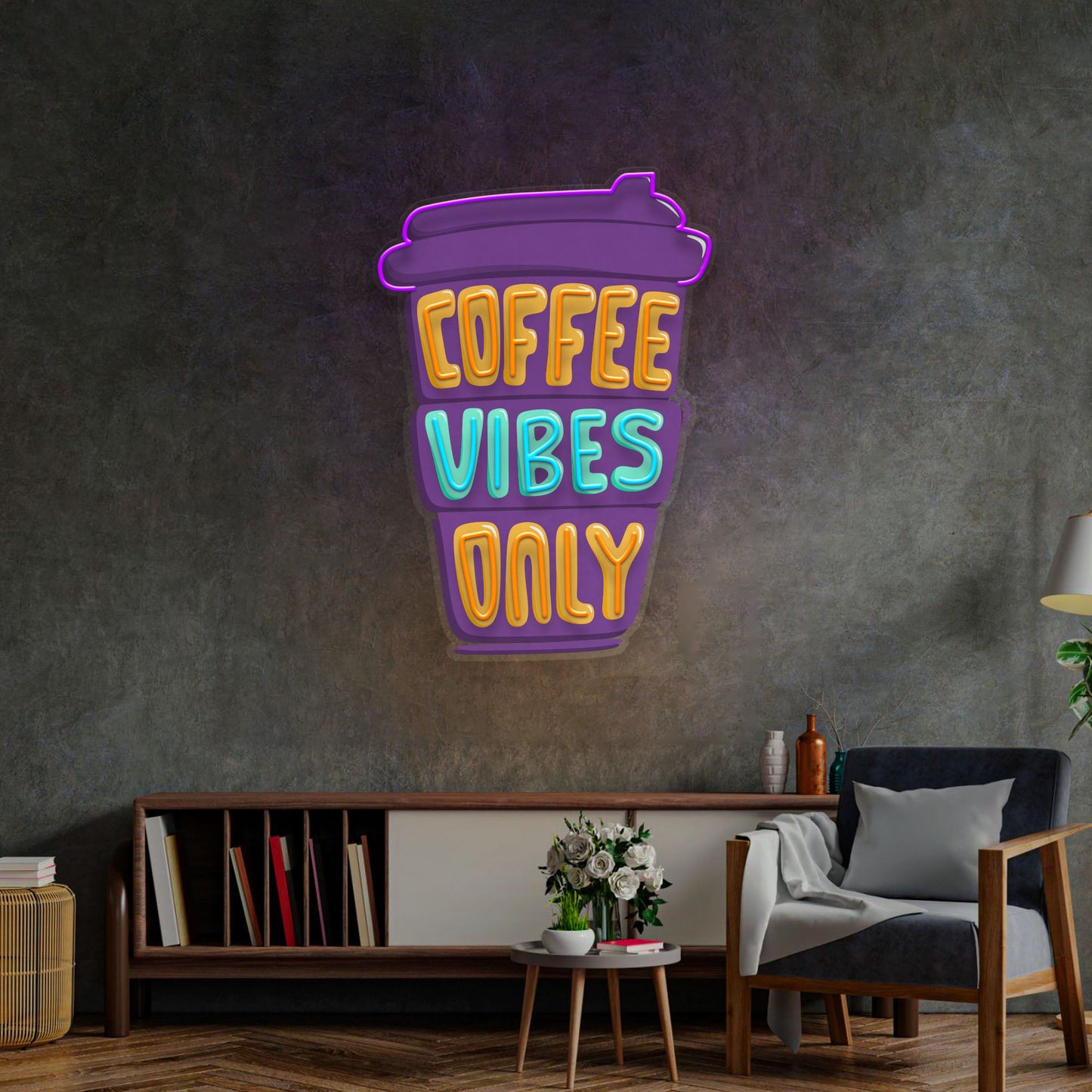 Coffee Vibes Only LED Neon Sign Light Pop Art - Neonzastudio