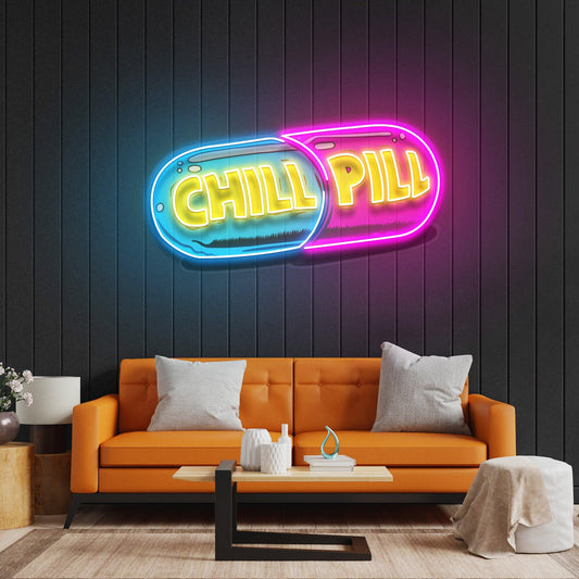 Chill Pill Led Neon Acrylic Artwork - Neonzastudio