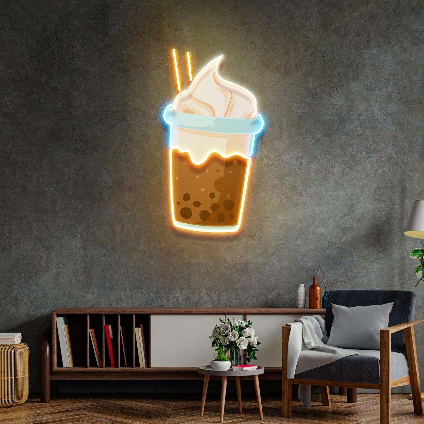 Choco Milktea Led Neon Acrylic Artwork - Neonzastudio