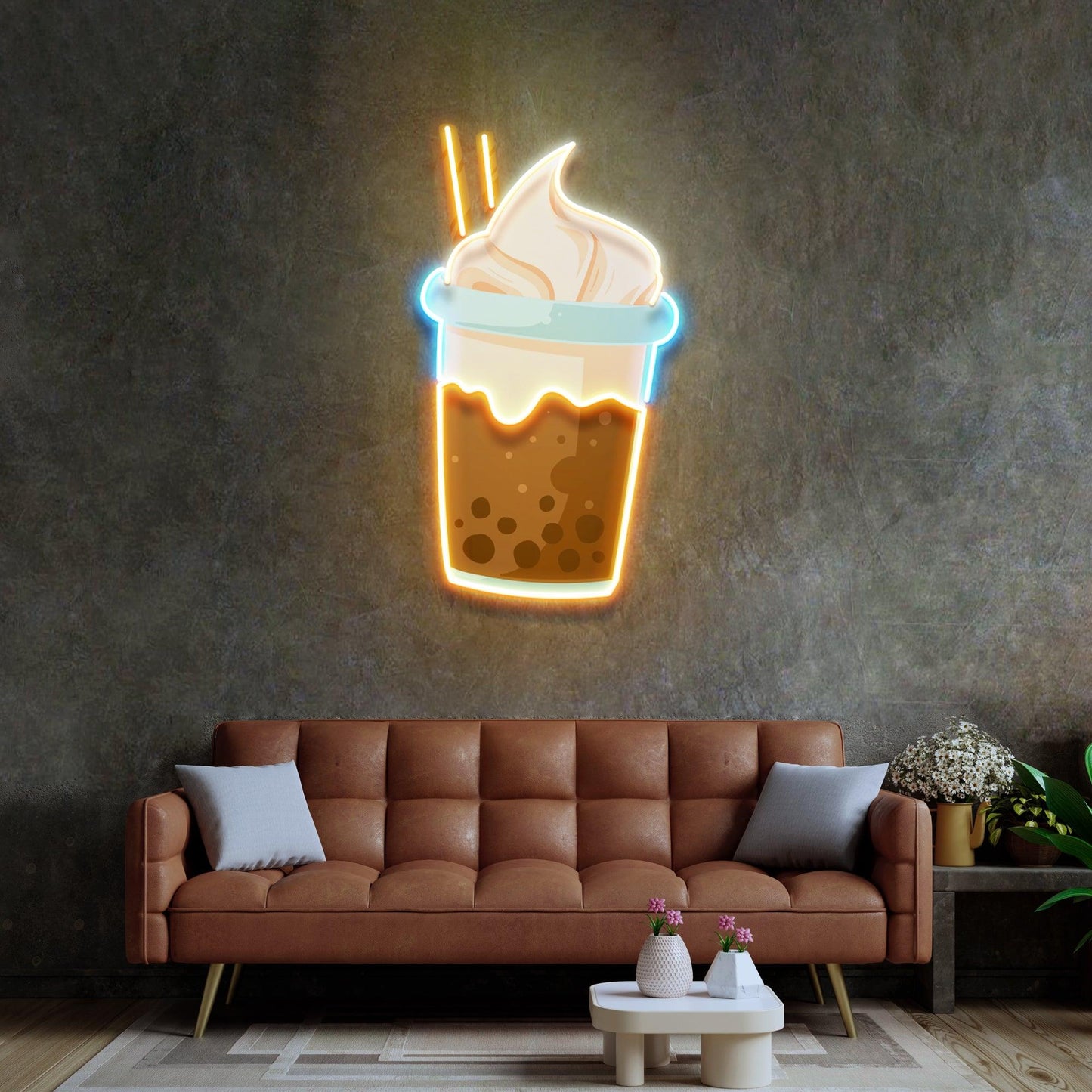 Choco Milktea Led Neon Acrylic Artwork - Neonzastudio