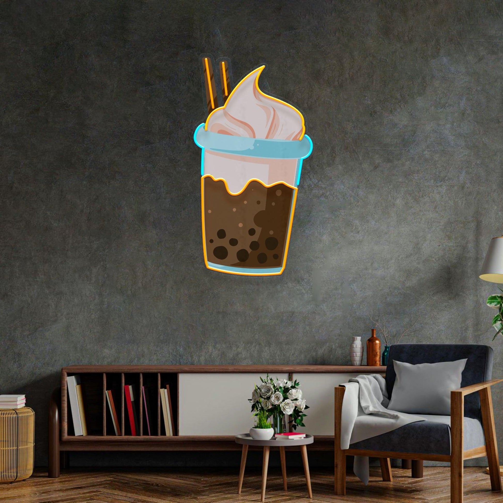 Choco Milktea Led Neon Acrylic Artwork - Neonzastudio