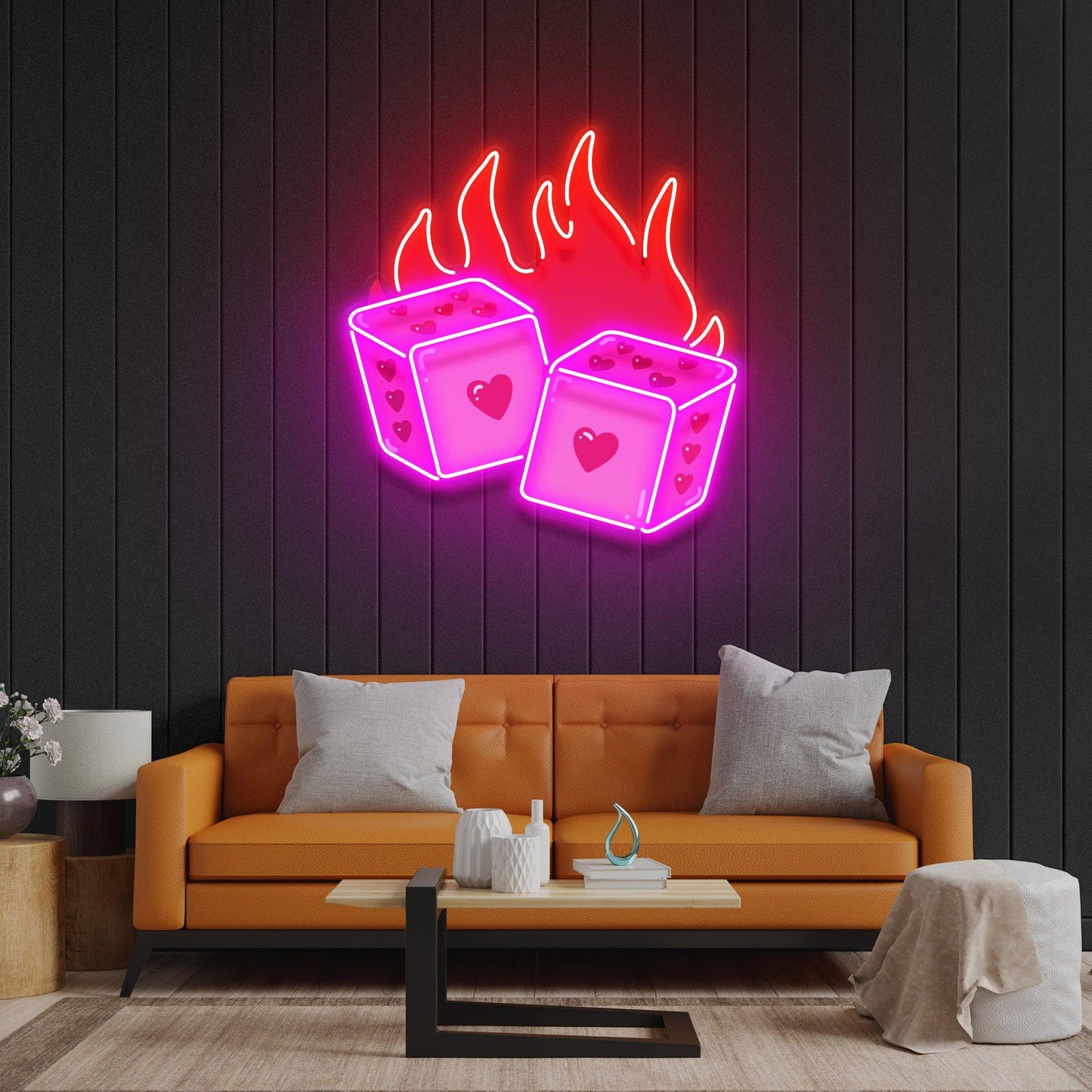 Dice Love Led Neon Acrylic Artwork - Neonzastudio