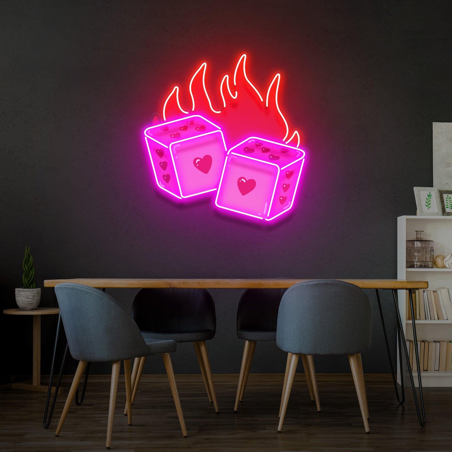 Dice Love Led Neon Acrylic Artwork - Neonzastudio