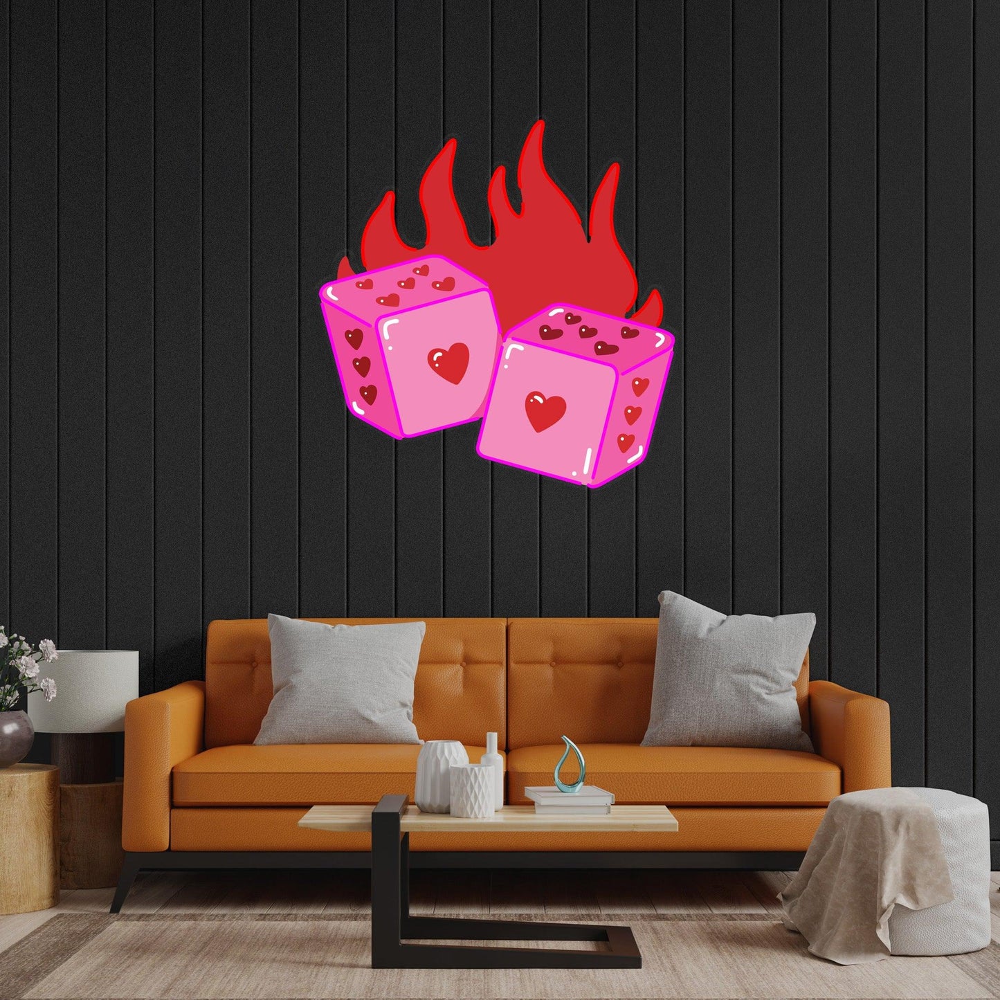 Dice Love Led Neon Acrylic Artwork - Neonzastudio