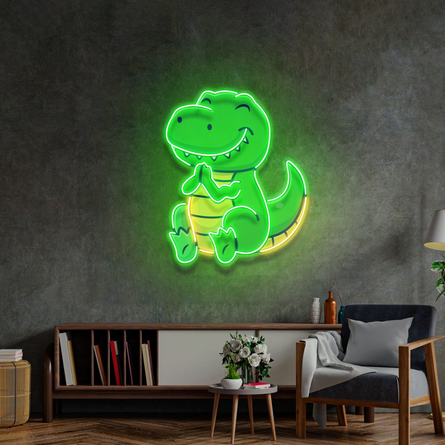 Dinosaur Clapping LED Neon Sign Light Pop Art - Neonzastudio